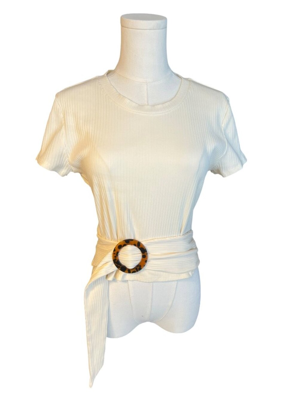 Lovers + Friends Lynn Ribbed Wrap Top Ivory | Size L Revolve